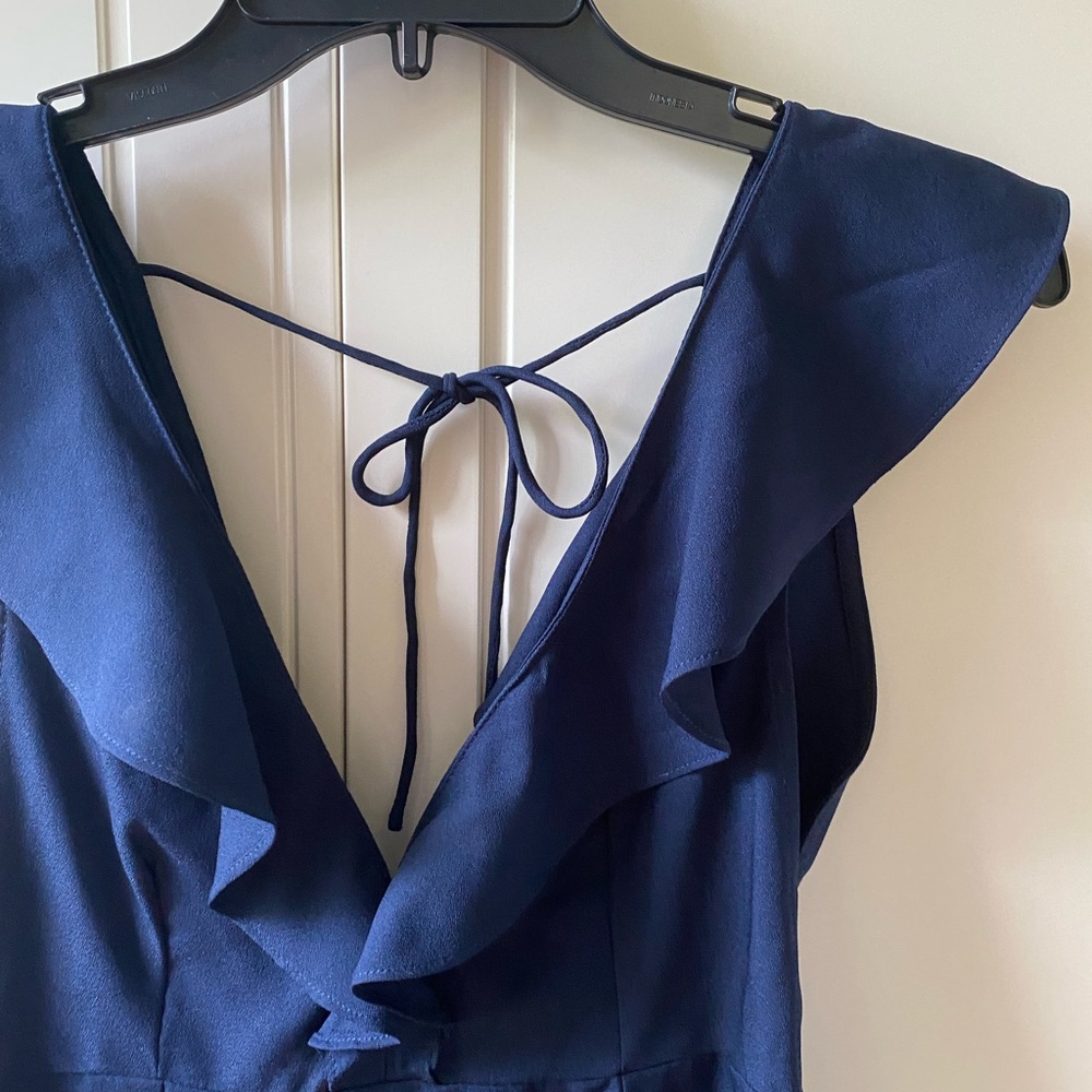 Motel Rocks Navy Ruffle Mini Dress Princess Polly Handmade Formal - Picture 3 of 10